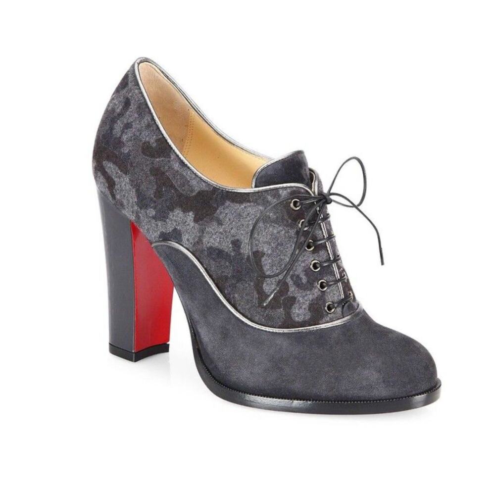 NWOT Christian Louboutin women's Coleslaw 100 Block-heel In Grey camo size 9